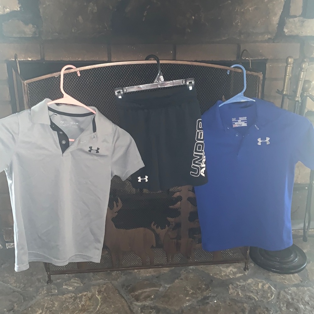 Boys. UNDER ARMOR Heatgear Shirts/shorts Set ,YSM / LOOSE